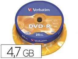 25 DVD-R Verbatim 4.7GB 16x 120 minutos